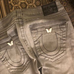 Gray True religion skinny jeans
